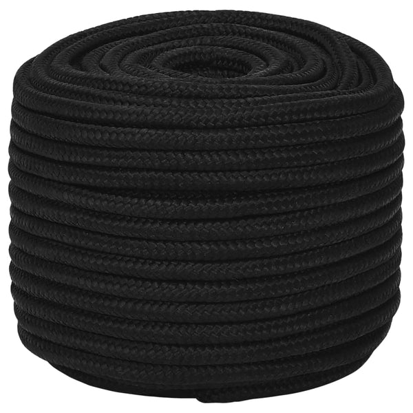 vidaXL Corde de travail noire 12 mm 100 m Polyester