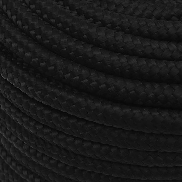 vidaXL Corde de travail noire 12 mm 100 m Polyester