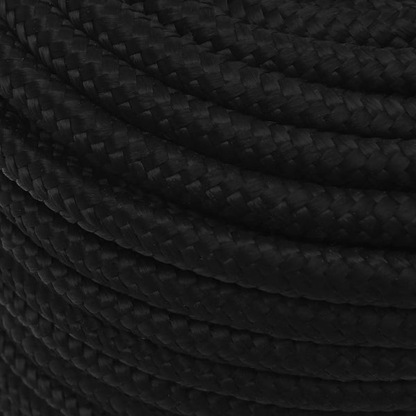 vidaXL Corde de travail noire 14 mm 100 m Polyester