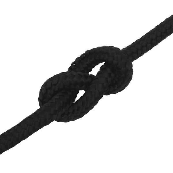 vidaXL Corde de travail noire 14 mm 100 m Polyester