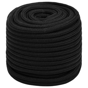 vidaXL Corde de travail noire 18 mm 50 m Polyester