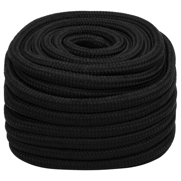 vidaXL Corde de travail noire 25 mm 25 m Polyester