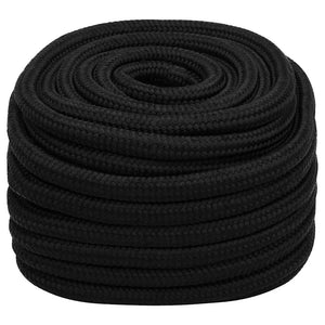 vidaXL Corde de travail noire 25 mm 50 m Polyester