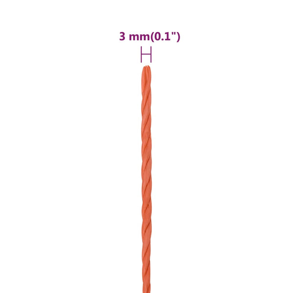 Arbeitsseil Orange 3 mm 100 m Polypropylen