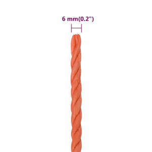 Arbeitsseil Orange 6 mm 25 m Polypropylen