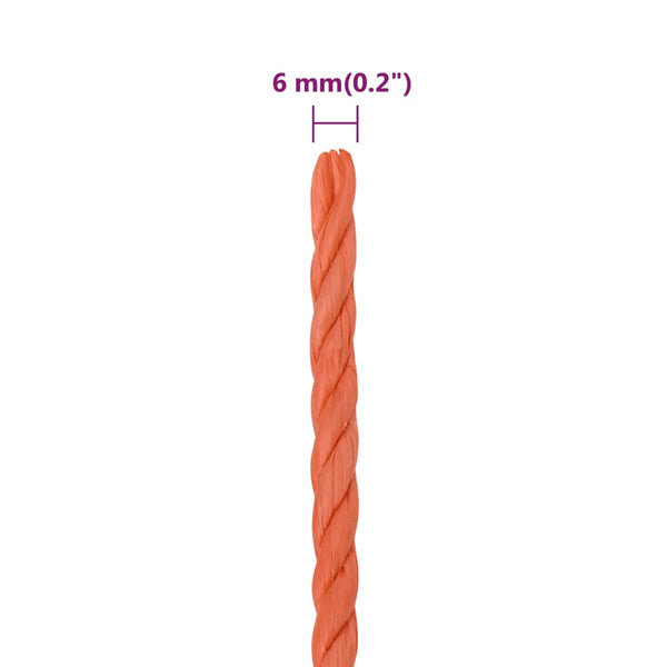 Arbeitsseil Orange 6 mm 100 m Polypropylen