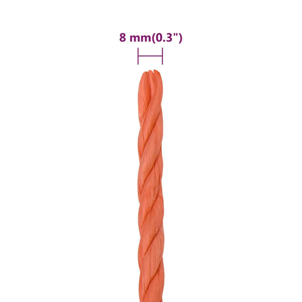 Arbeitsseil Orange 8 mm 250 m Polypropylen