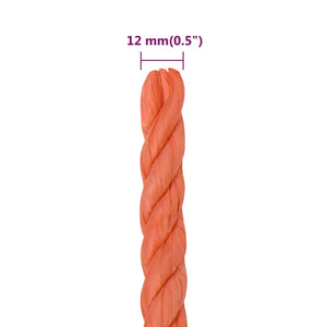 vidaXL Corde de travail orange 12 mm 25 m Polypropylène