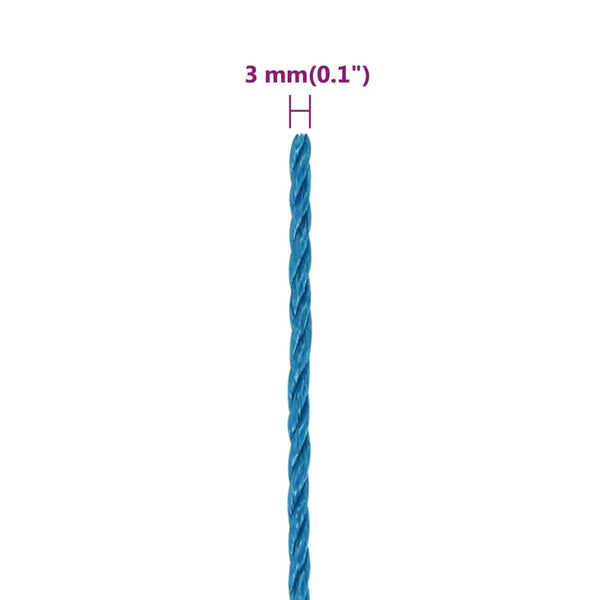 vidaXL Corde de travail bleue 3 mm 250 m Polypropylène