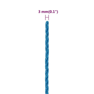 vidaXL Corde de travail bleue 3 mm 500 m polypropylène