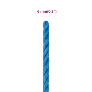 vidaXL Corde de travail bleue 6 mm 50 m Polypropylène