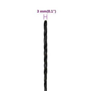 vidaXL Corde de travail noire 3 mm 50 m polypropylène