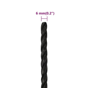 Arbeitsseil Schwarz 6 mm 50 m Polypropylen