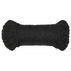 vidaXL Corde de travail noire 6 mm 500 m polypropylène