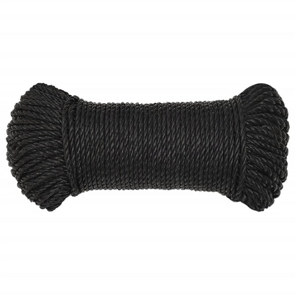 vidaXL Corde de travail noire 6 mm 500 m polypropylène