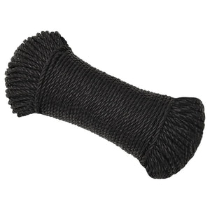 vidaXL Corde de travail noire 8 mm 25 m polypropylène