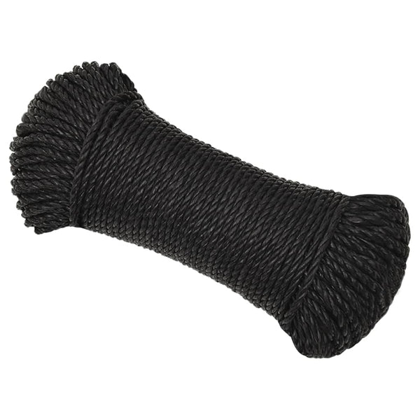 vidaXL Corde de travail noire 8 mm 25 m polypropylène