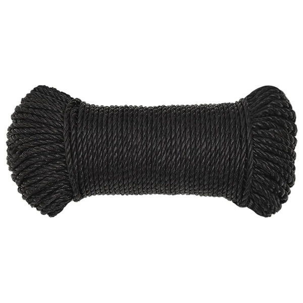 vidaXL Corde de travail noire 8 mm 25 m polypropylène