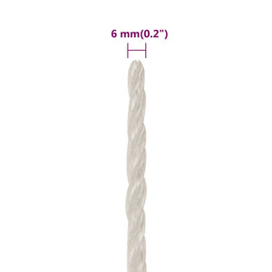 Arbeitsseil Weiß 6 mm 100 m Polypropylen
