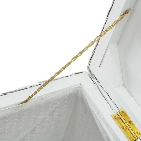 vidaXL Coffre blanc 110 cm en rotin kubu naturel et bois d'acajou massif