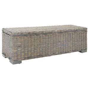 Graue Rattan Truhe 110 cm mit Stauraum