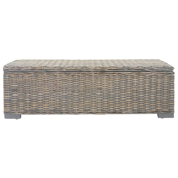 Graue Rattan Truhe 110 cm mit Stauraum