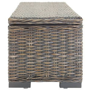 Graue Rattan Truhe 110 cm mit Stauraum