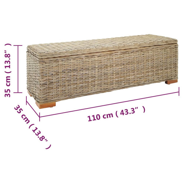 Truhe 110 cm Natur Kubu Rattan