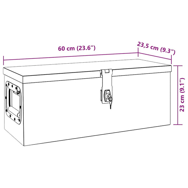 Aufbewahrungsbox Silbern 60x23,5x23 cm Aluminium