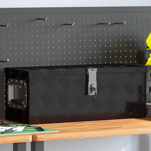 Aufbewahrungsbox Schwarz 60x23,5x23 cm Aluminium