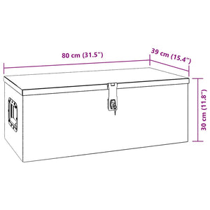 Aufbewahrungsbox Schwarz 80x39x30 cm Aluminium