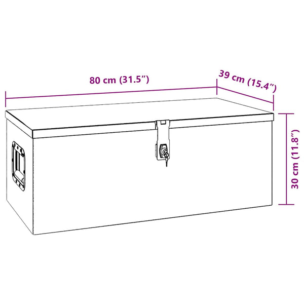 Aufbewahrungsbox Schwarz 80x39x30 cm Aluminium