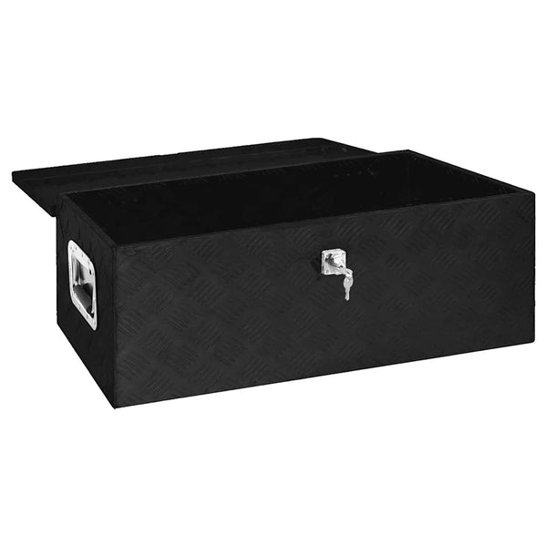 Aufbewahrungsbox Schwarz 90x47x33,5 cm Aluminium