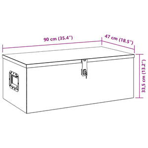 Aufbewahrungsbox Schwarz 90x47x33,5 cm Aluminium