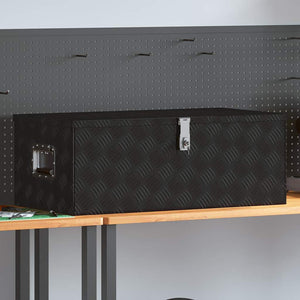 Aufbewahrungsbox Schwarz 90x47x33,5 cm Aluminium