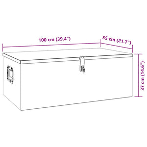 Aufbewahrungsbox Silbern 100x55x37 cm Aluminium
