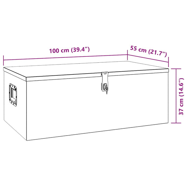 Aufbewahrungsbox Silbern 100x55x37 cm Aluminium