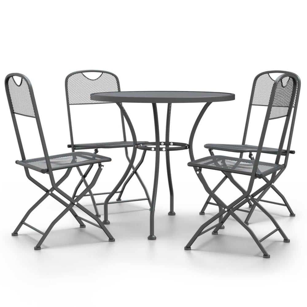 5-tlg. Garten-Essgruppe Streckmetall Anthrazit