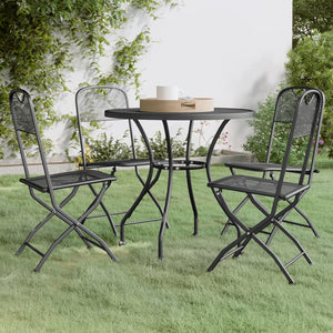 5-tlg. Garten-Essgruppe Streckmetall Anthrazit