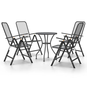 5-tlg. Garten-Essgruppe Streckmetall Anthrazit