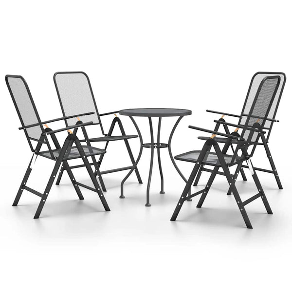 5-tlg. Garten-Essgruppe Streckmetall Anthrazit