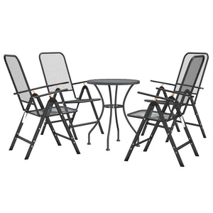 5-tlg. Garten-Essgruppe Streckmetall Anthrazit