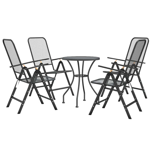 5-tlg. Garten-Essgruppe Streckmetall Anthrazit