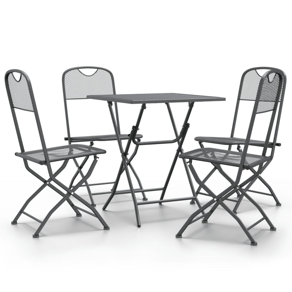 5-tlg. Garten-Essgruppe Streckmetall Anthrazit