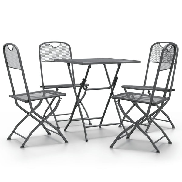 5-tlg. Garten-Essgruppe Streckmetall Anthrazit
