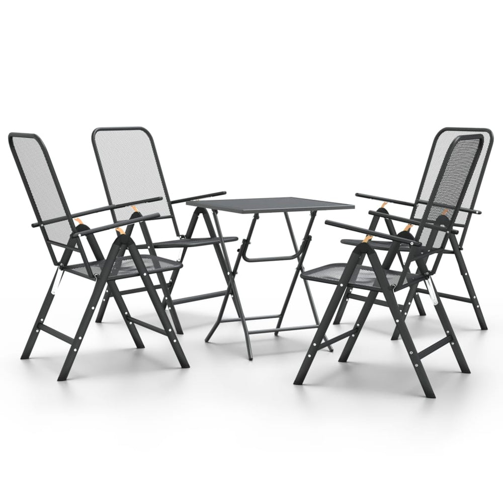 5-tlg. Garten-Essgruppe Streckmetall Anthrazit