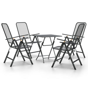 5-tlg. Garten-Essgruppe Streckmetall Anthrazit