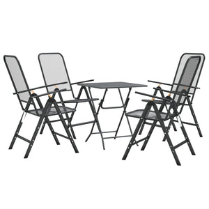 5-tlg. Garten-Essgruppe Streckmetall Anthrazit