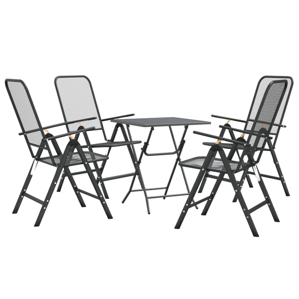 5-tlg. Garten-Essgruppe Streckmetall Anthrazit