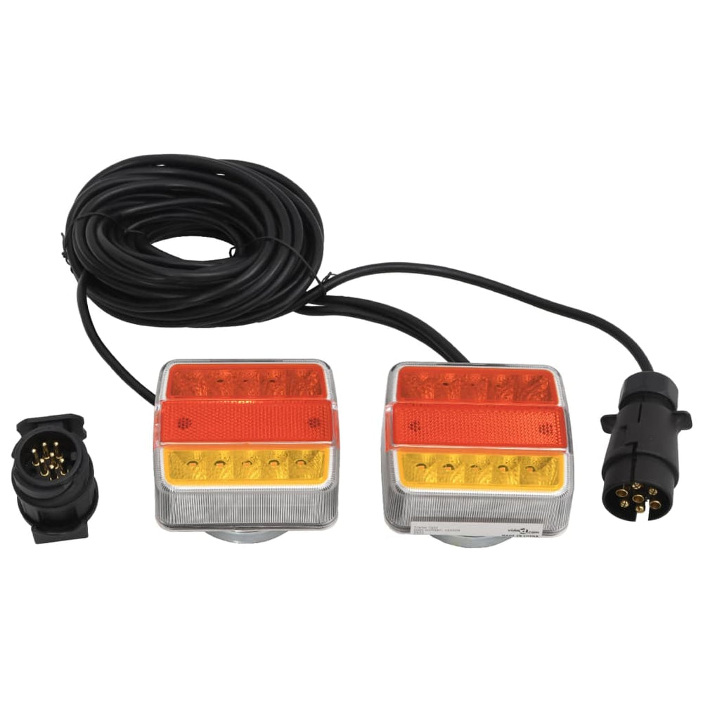 vidaXL Feux de remorque 2 pcs Rouge 10,5x7,5x10 cm Ampoules LED 12V